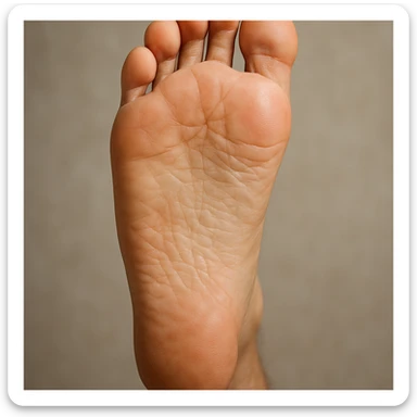 realistic image of the sole of a human foot, anatomical details, realistic style sticker