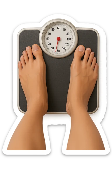 bilancia pesapersone vista dall'alto sticker