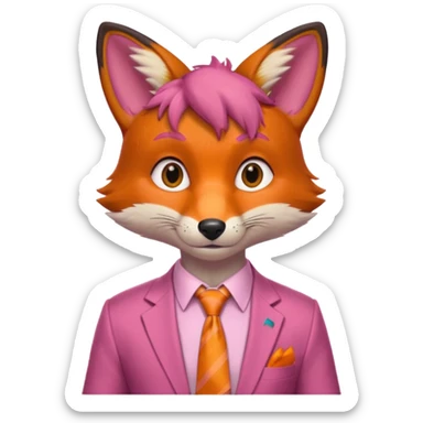 Nick Wilde (pink shirt with tie) from the Zootopia Disney movie sticker