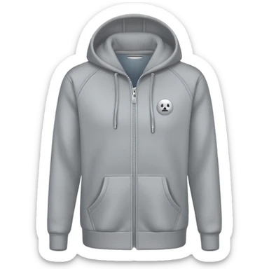 a Hoodie with silver zipper sticker