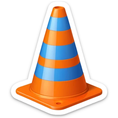 Warning Cone blue sticker