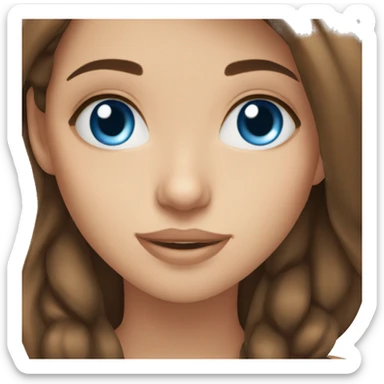 Pretty girl brown hair blue eyes sticker
