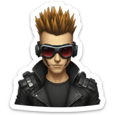 cyberpunk mohawk skull with a gambit sunglasses goggle’s sticker