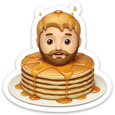 pancake with a beard sticker