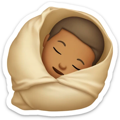 baby sleeping in a burrito sticker