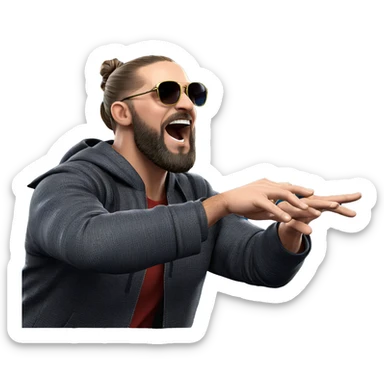 male with beard and sunglasses sticker