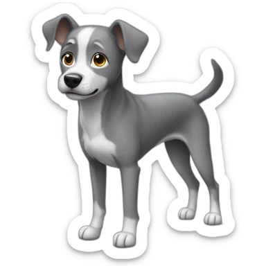 Grey dog with short legs sticker