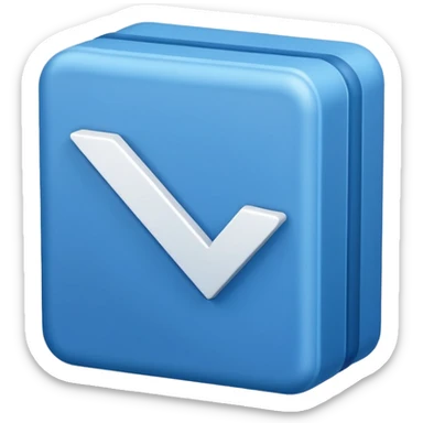 WhiteCheckmark in blue box sticker