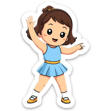 Brunette little girlie pop singing and dancing on stage  sticker