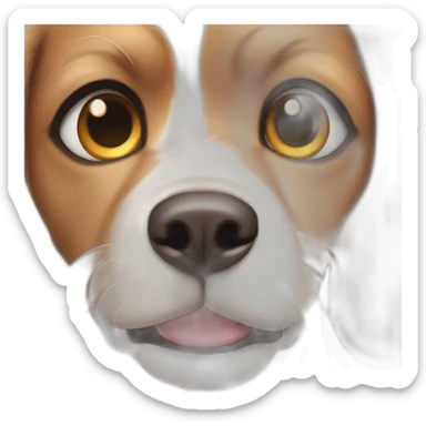 carita de perrito con lagrima en un ojo sticker