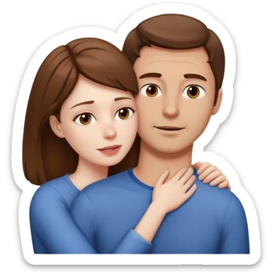 Un homme possessif avec des cheveux marrons qui essaye d’attraper le cou de sa femme sticker