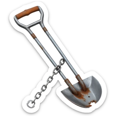 a shovel breaking a chain sticker