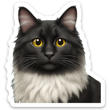 norwegian forest black cat sticker