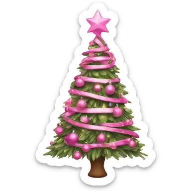 Pink Christmas tree  sticker