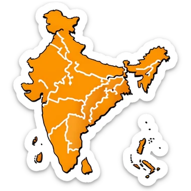 India map with saffron colour ( akhand Bharat ) sticker
