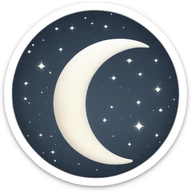 White colour cresent moon  sticker