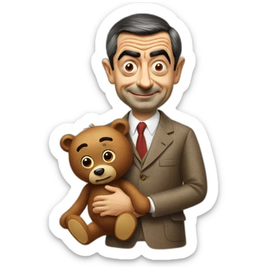 Mr.Bean with teddy sticker