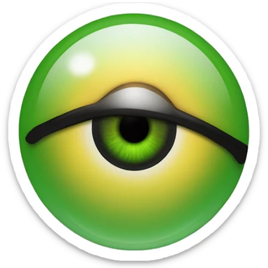 an eyeball with black eyelids and green/yellow/amber eyes with black pupil sticker