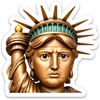 Statue of liberty with Donald Trump face sticker
