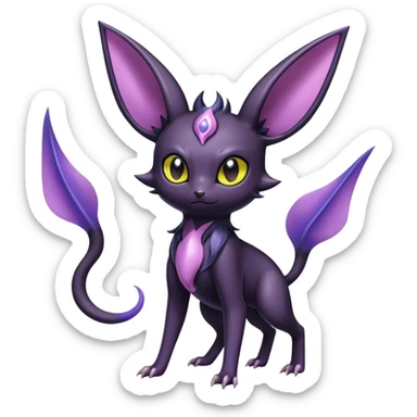 Shiny Dark Noibat-Espeon-Umbreon-Nidorino-fusion-hybrid full body sticker