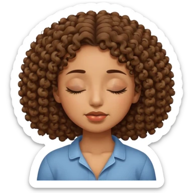 fille marron avec des boucle sans yeux bouche nez surcils sticker