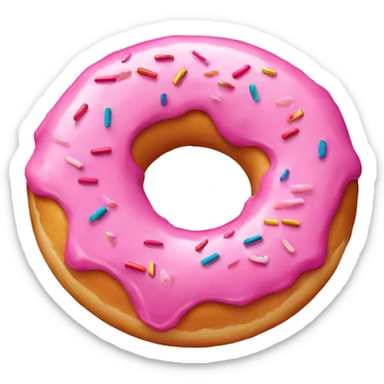 Pink Donut with sprinkles sticker