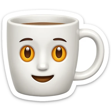 White coffee mug sticker