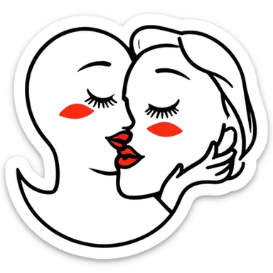 hot romantic kiss sticker