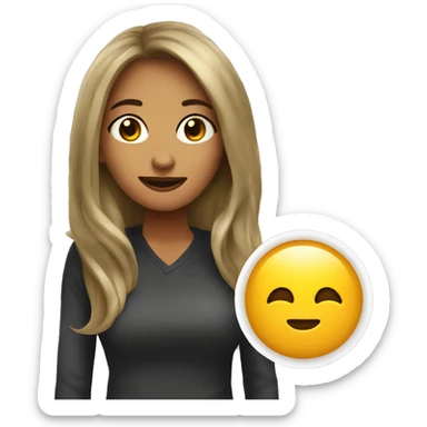 female emoji with long hair who is one of the vip customers on food delivery app sticker