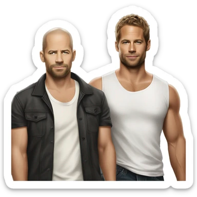 Fast & Furious dominic toretto and paul walker sticker