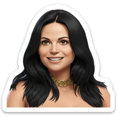 smiling girl with black hair sticker