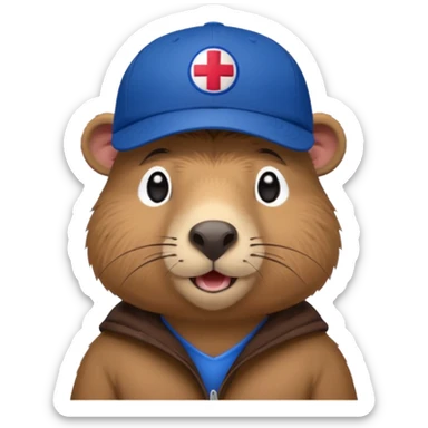 Capibara with a cruz azul cap sticker