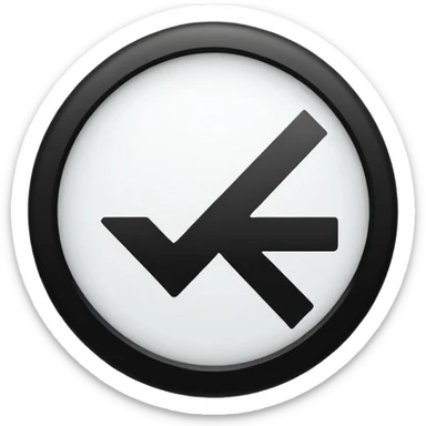 Black circle with a check mark on it sticker