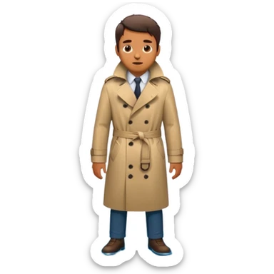 Man in trench coat pissing  sticker