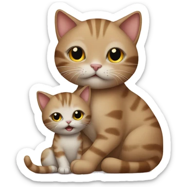 cat with baby sticker