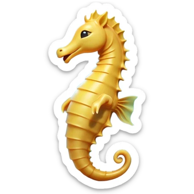 Cinematic Cute Yawning Sea Horse Portrait Emoji, Head tilted slightly with a dramatic, wide-open yawn, showcasing a slender, gracefully curved body with a softly drooping tail and sleepy, half-closed eyes, Simplified yet irresistibly adorable features, highly detailed, glowing with a soft, cozy aquatic glow, high shine, relaxed yet expressive, stylized with a dash of whimsical marine charm, soft glowing outline, capturing the essence of a drowsy yet affectionate sea horse that appears ready to stretch out for a nap! sticker