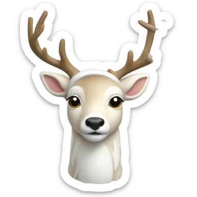White Christmas deer sticker