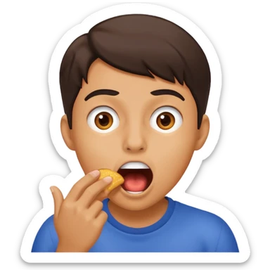 Person biting air  sticker