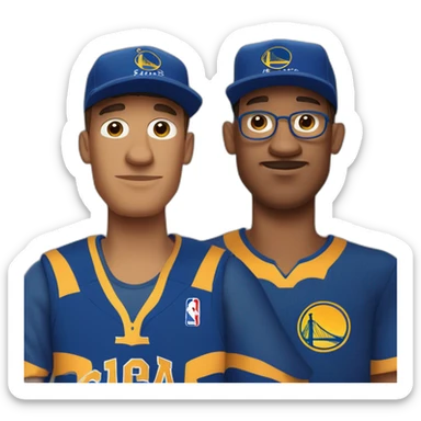 phineas and ferb wearing a golden state jersey sticker