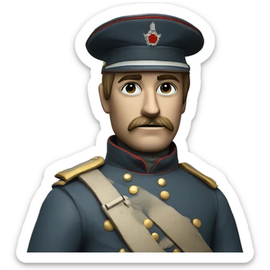 soldier in the Crimean War with a plaster cast on his arm sticker