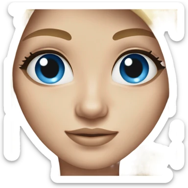 Beautiful Girl with long blonde hair and blue eyes sticker