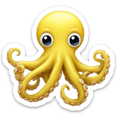 An octopus with the characteristics of a banana  sticker
