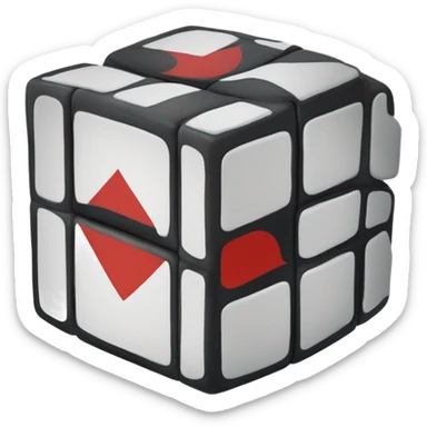Rubix cube with uchiha clan symbol sticker