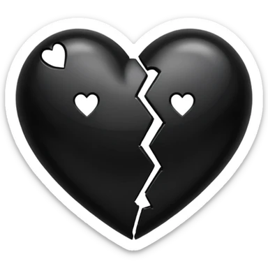 Siyah kırık kalp sticker