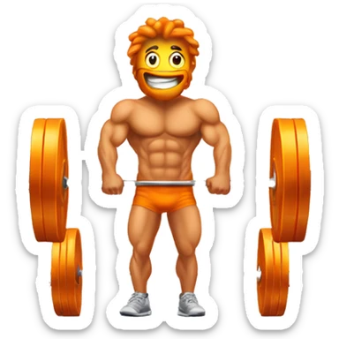 Could you create an Olympic barbell emoji for me, but instead of the usual weight plates, could you have a Cheeto on each side? It's meant to simulate a beginner's weight in a humorous way sticker