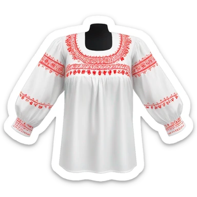  Blouse vyshyvanka, white with red embodiary on sleeves sticker