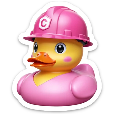 Pink rubber duck with pink hard hat and CTS on the front sticker