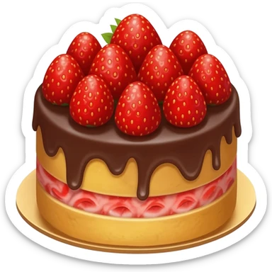 strawberry chocolate swirl cake sticker