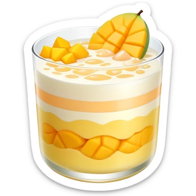 Hong Kong mango pomelo sago dessert with soft pastel colors sticker