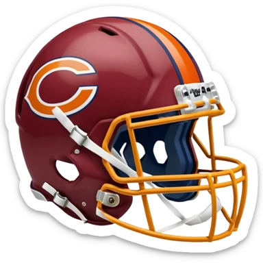 The Washington commanders football helmet and the Chicago Bears football helmet facing each other sticker